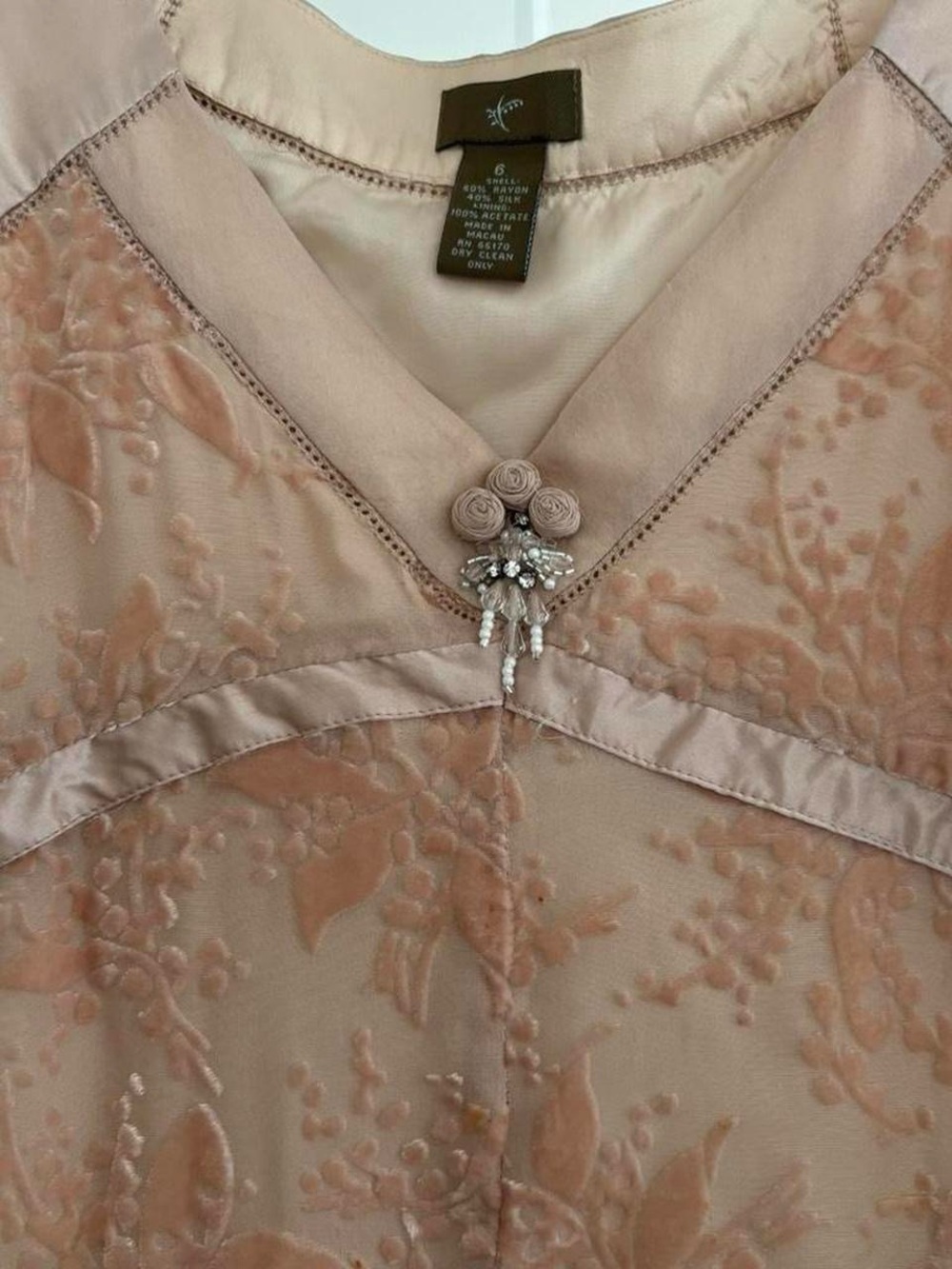 Vintage Anthropologie pink velvet floral tank top - Picture 3 of 6
